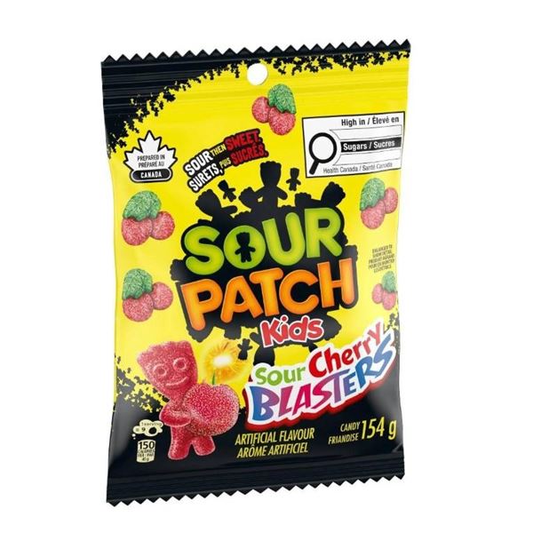 Sour Patch Kids Sour Cherry Blasters, 24 Packs of 154g Each