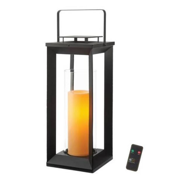GTX Brands Indoor/Outdoor Pillar Candle Lantern With Remote