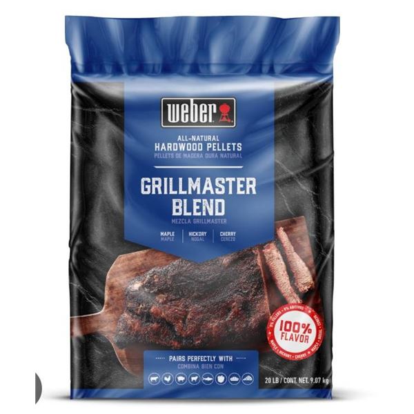 Weber Grillmaster Blend Hardwood Pellets, 20 lb Bag