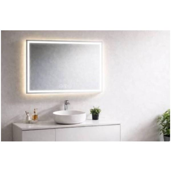 Rectangle LED Bathroom Mirror with Backlit and Front Light Features
