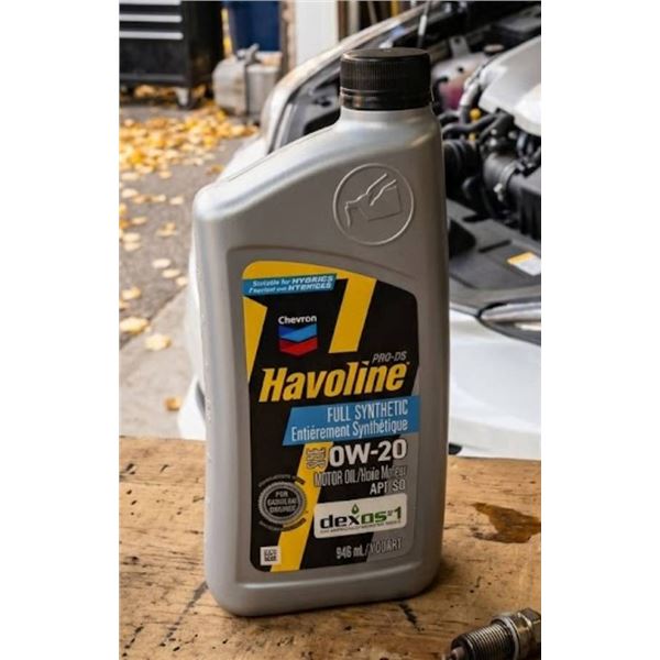 Chevron Havoline SAE 0W-20 Full Synthetic Motor Oil, 6 Quarts