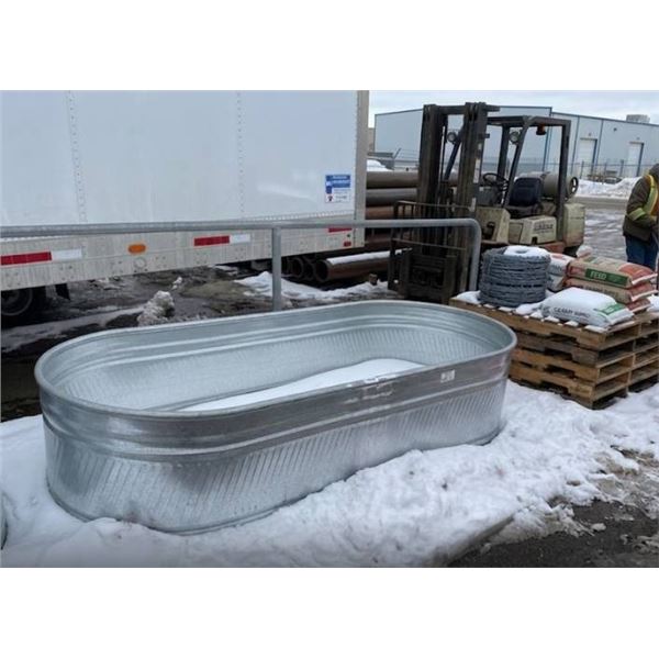 HW Oval Galvanized Metal Livestock Water Tank-8ft x 2ft
