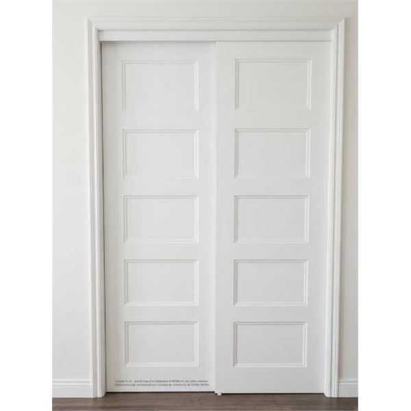 72 in x 80.5 in 5-Panel Sliding Closet Door