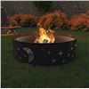 Image 1 : Amazon Basics Outdoor Round Steel Fire Ring - Star and Moon Design, 36-Inch