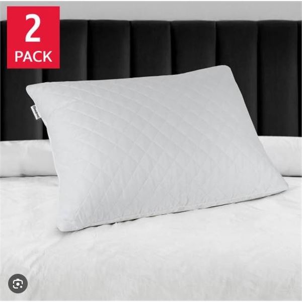 Cooling Pillow Set of 2 with Quilted Design and Cooling Features