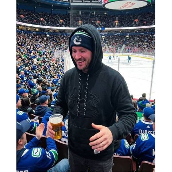 Black Hooded Sweatshirt with Drawstring and Front Pocket