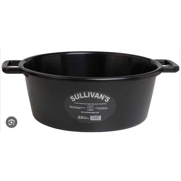 Lot of 2 - Sullivanâ€™s Smart Feed Pan, Black, 22 Quart Capacity