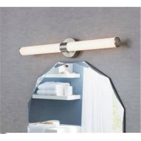 Allen + Roth 0760086 Vanity Light, Brushed Nickel, Frosted White Glass, 27.1 in