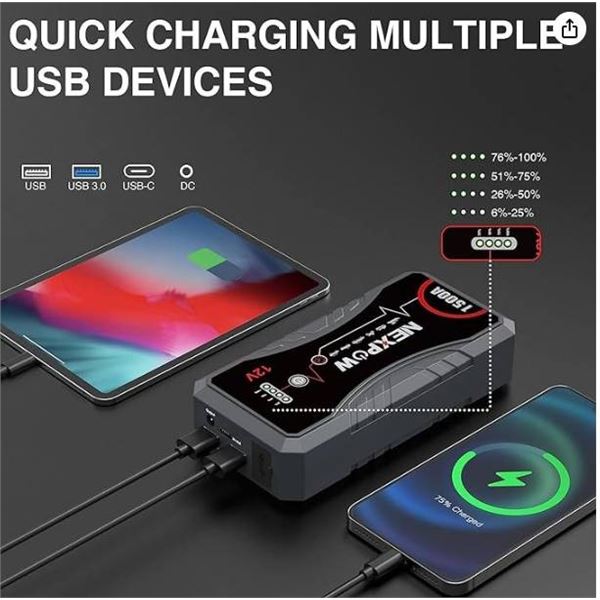 NEXPOW 1500A Jump Starter With Model Q10S