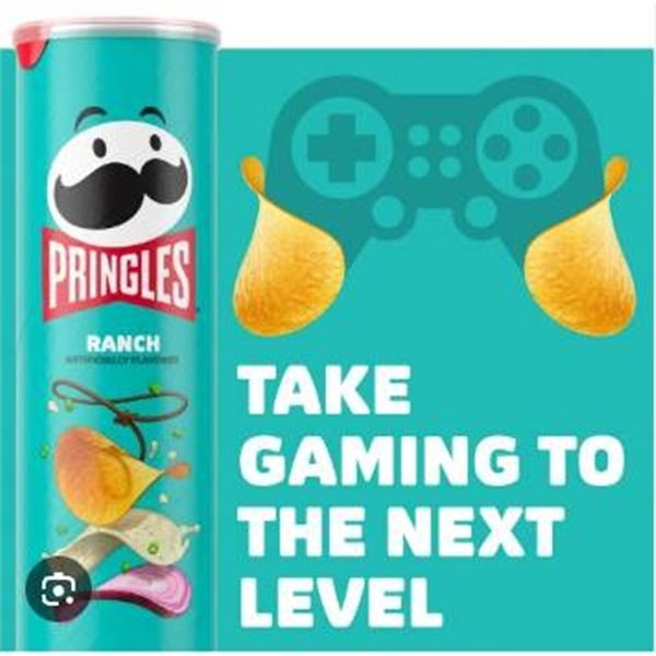 Pringles Ranch Flavor Chips, 156g Cans, Case of 14 Units