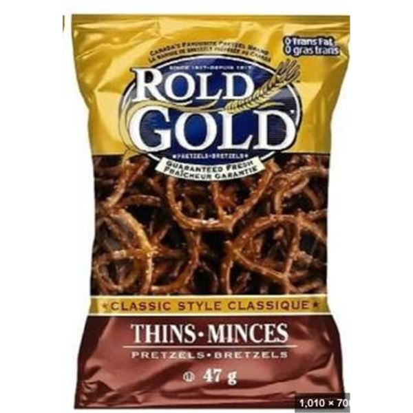 Frito-Lay Roll Gold Classic Style Thins Pretzels 47g Single Serve Pack, 40 Bags