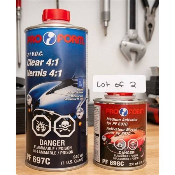 Pro Form PF 697C Medium Activator and Clear 4:1 Kit, 946mL + 236mL