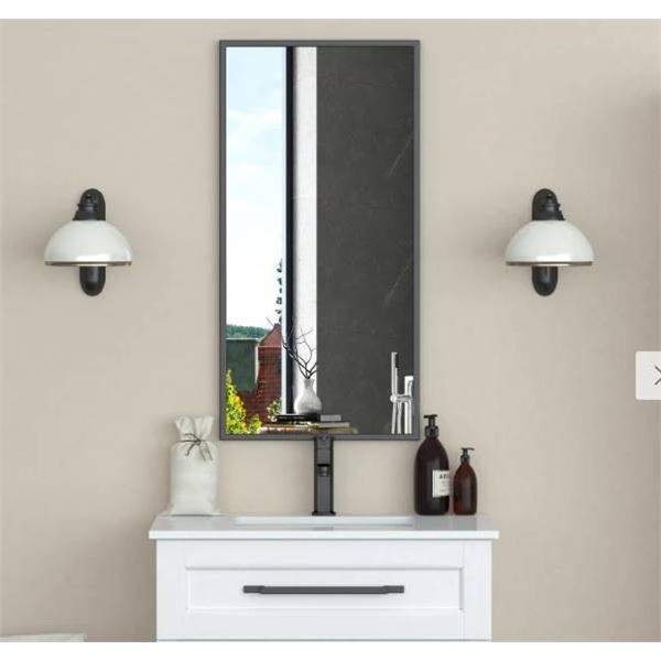 Bain Signature Parma Black 24x32 Framed Rectangular Mirror