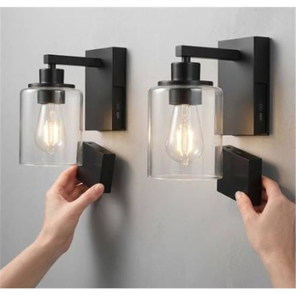 Globe Rechargeable Wall Sconces With USB-C, Pack of 2