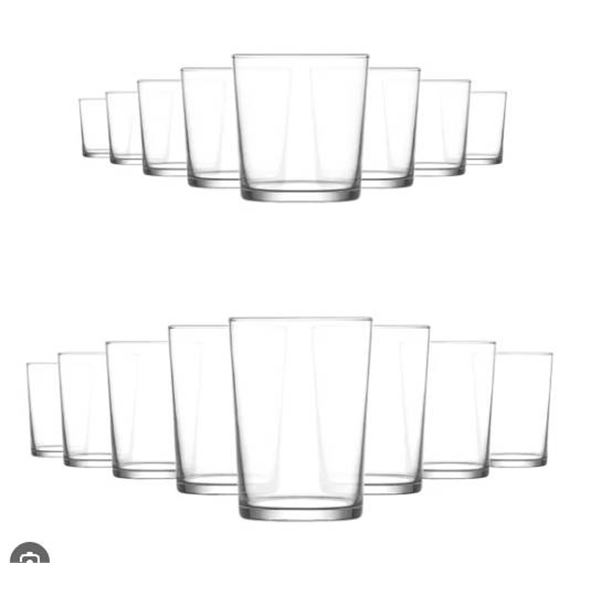 LAV Bodega 16-Piece Glass Set, 8 x 15.25 oz and 8 x 17.75 oz