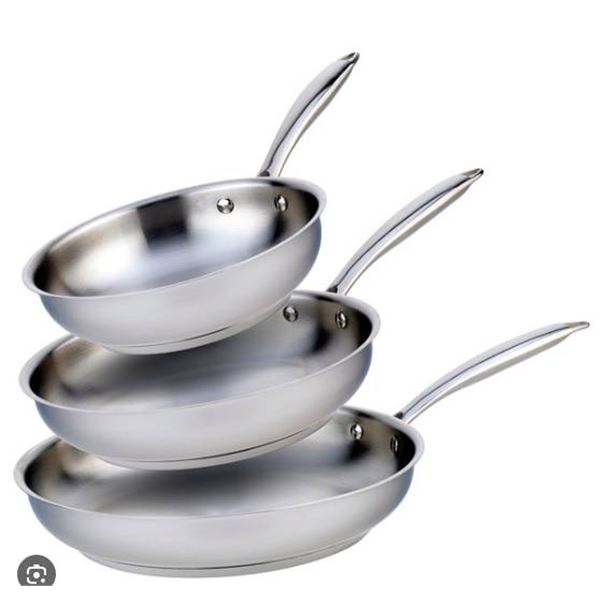 Meyer 3-Piece Accolade Stainless Steel Fry Pan Set