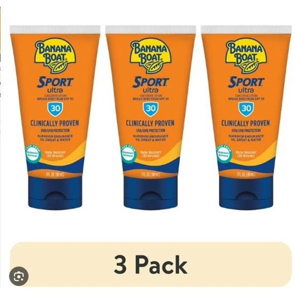 Banana Boat Ultra Sport Sunscreen SPF 30, High Endurance, 3-Pack