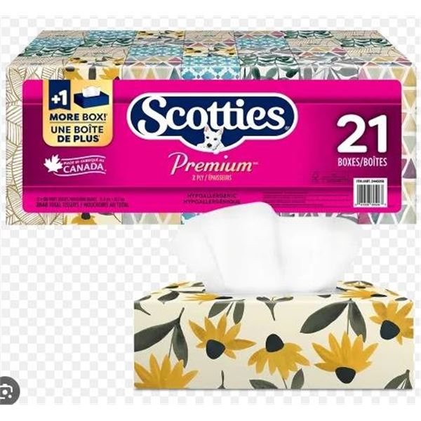 Scotties Premium 2-Ply Hypoallergenic Tissues, 21 Units