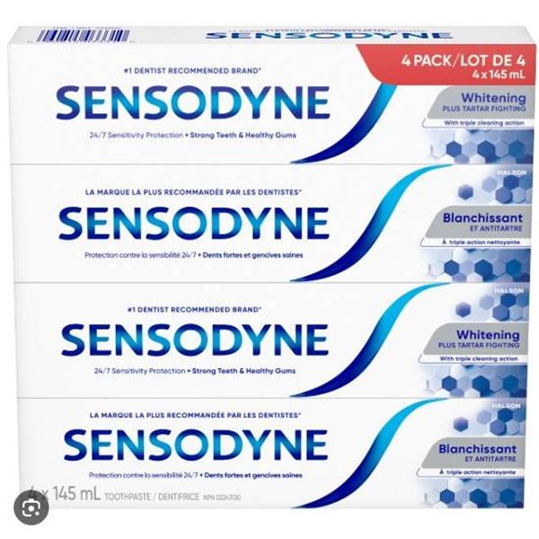 Sensodyne Whitening Toothpaste 4-Pack with 145mL Tubes