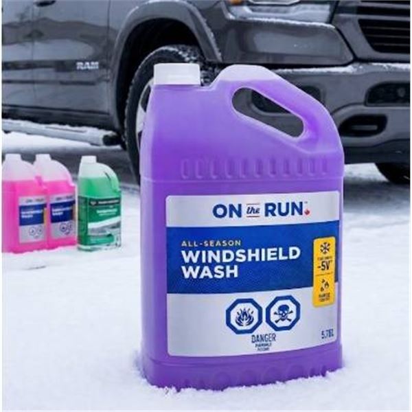 Lot of Assorted Windshield Wash, 4x3.78 L, Mixed Brands