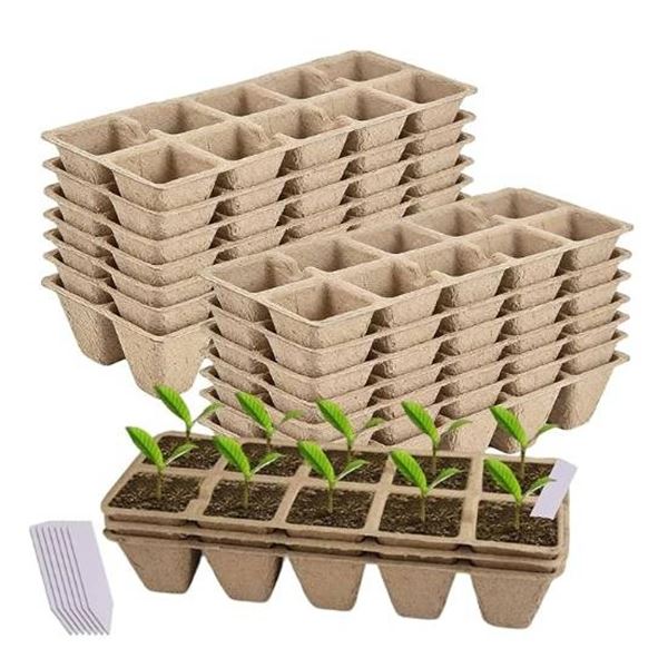 Jiffy-Strips 10 Biodegradable Plant Starter Trays, 6-Cell Strips, Quantity 50