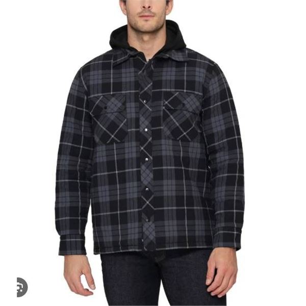 B.C. Clothing Co. XL/TG Shirt with Removable Hood - Plaid Pattern