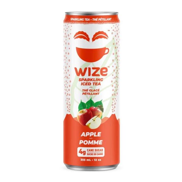 Wize Sparkling Apple Tea 355ml, Lot Code WIZE-0078, Case of 12