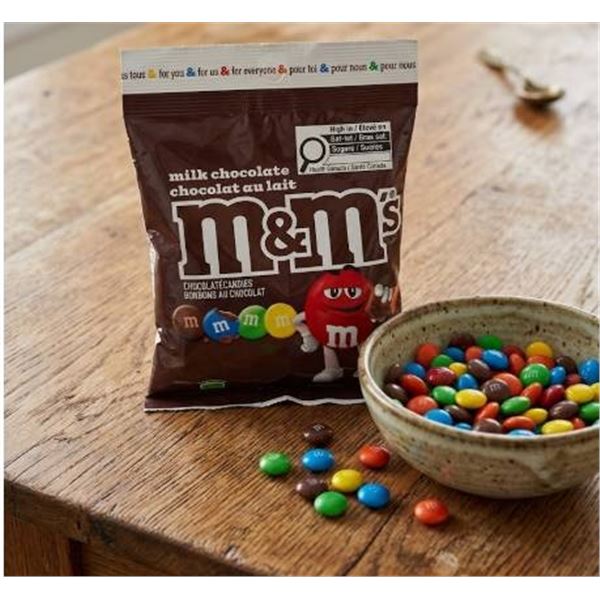 M&Ms Milk Chocolate 24-Count 100g Bulk Pack, 2.4kg Total Weight