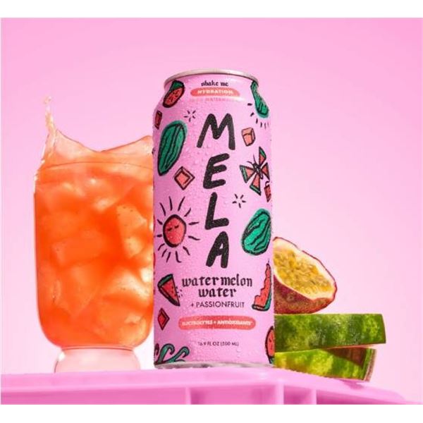 MELA Watermelon Water with Passionfruit, 500 ml Cans, Case of 12