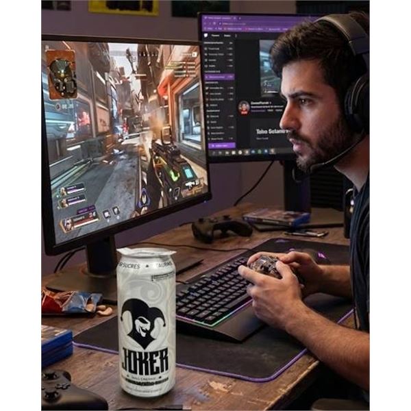 Joker Zero Sugar Energy Drinks, 12 Cans, 500 mL Each