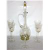 Image 1 : Crystal Decanter w/ 5 Matching Glasses