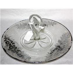 Sterling Silver Overlay Swan Serving Plate