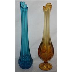 Lot of 2 Art Glass Vases