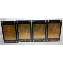 Lot of 4 --22 K Gold Collector Baseball Cards