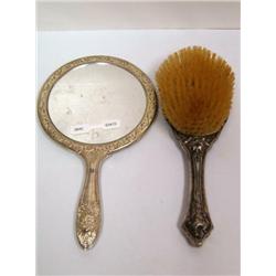 Silver Brush & Mirror