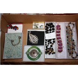 Box Lot of Vintage Collectible Costume Jewelry