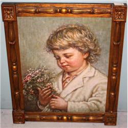 Framed Oil on Canvas of a Child