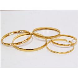 14Kt Yellow Gold Filled Bangle Bracelets Collectio