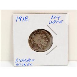 1918 Key Date Buffalo Nickel