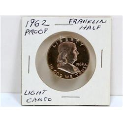 1962-P Proof Franklin Half Dollar Light Cameo