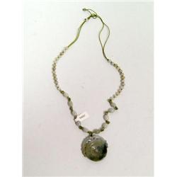 AAA Green Apple Jade Hand Carved Ladies Necklace