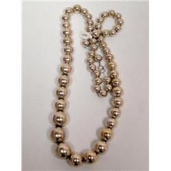 Sterling Silver Bead Necklace 167g