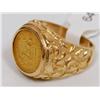 Image 3 : 14K Gold Ring With 2 Peso Gold  Coin