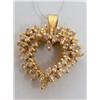 Image 1 : 1.00Ctw Diamonds Heart Shape Cluster Ladies Pendan