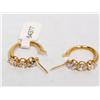 Image 1 : 14K CI Gold Hoop Earrings With CZ's