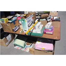 Table lot of miscellaneous household items