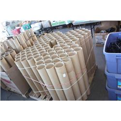 2 Pallets of cardboard tubes