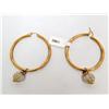 Image 1 : 14K Gold Hoop Earrings With Crystal Drops