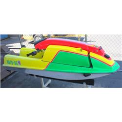 Red Yellow and Green Kawasaki Jet Ski