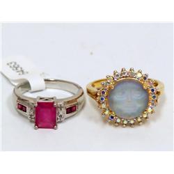 AAA Pink Cristal, Moon Design Cristal Ladies Ring